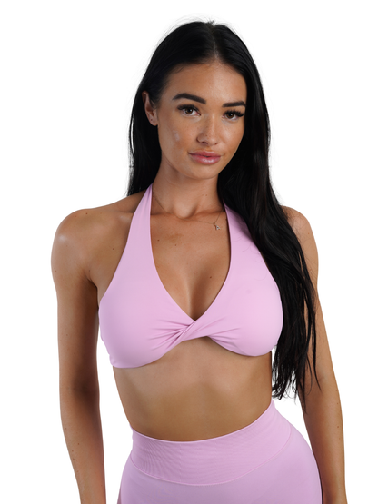 TWIST HALTER BRA - PINK