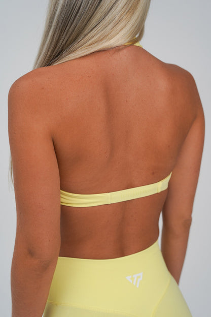 TWIST HALTER BRA - LEMON