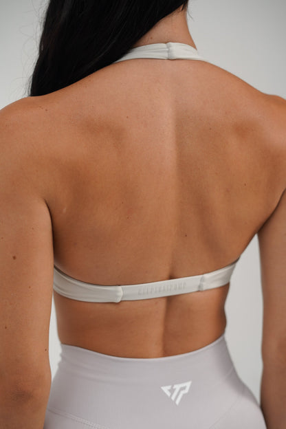 TWIST HALTER BRA - CLOUD GREY
