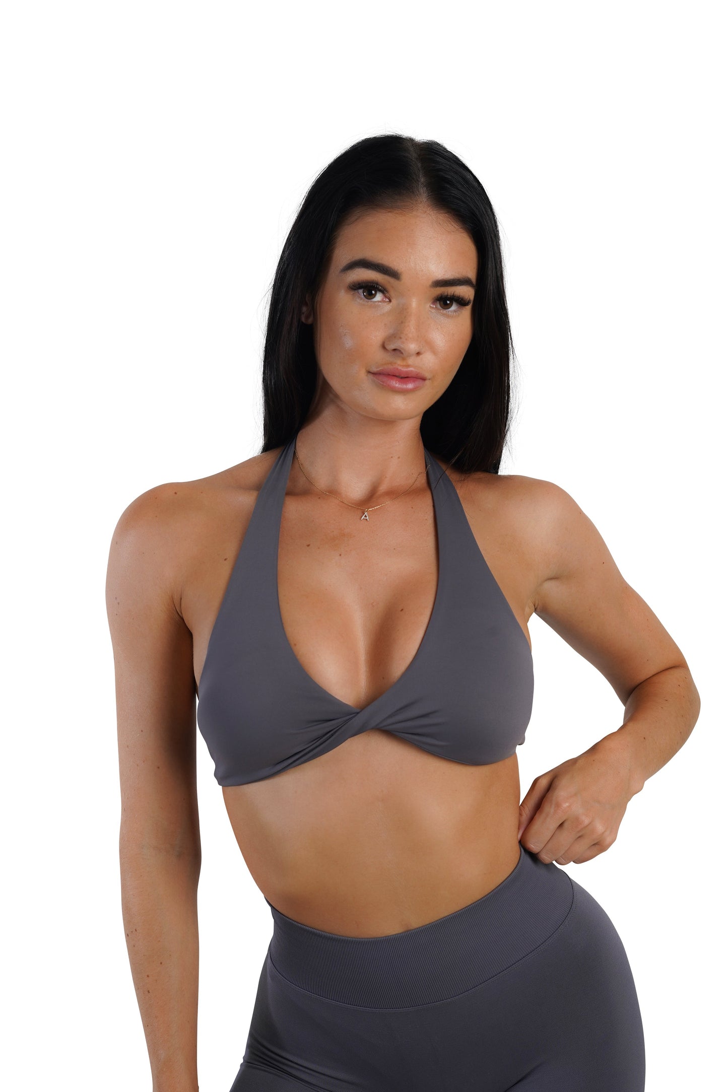 Twist Halter Bra - Storm