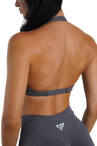 Twist Halter Bra - Storm