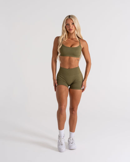 LJ CROP - DARK KHAKI GREEN