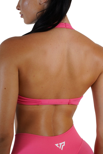 Twist Halter Bra - Dark Coral