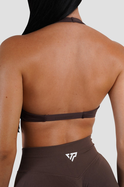 TWIST HALTER BRA - ESPRESSO