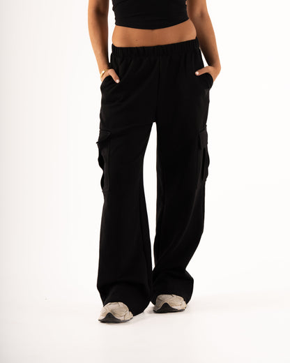 KTP WOMEN'S CARGO JOGGERS - BLACK