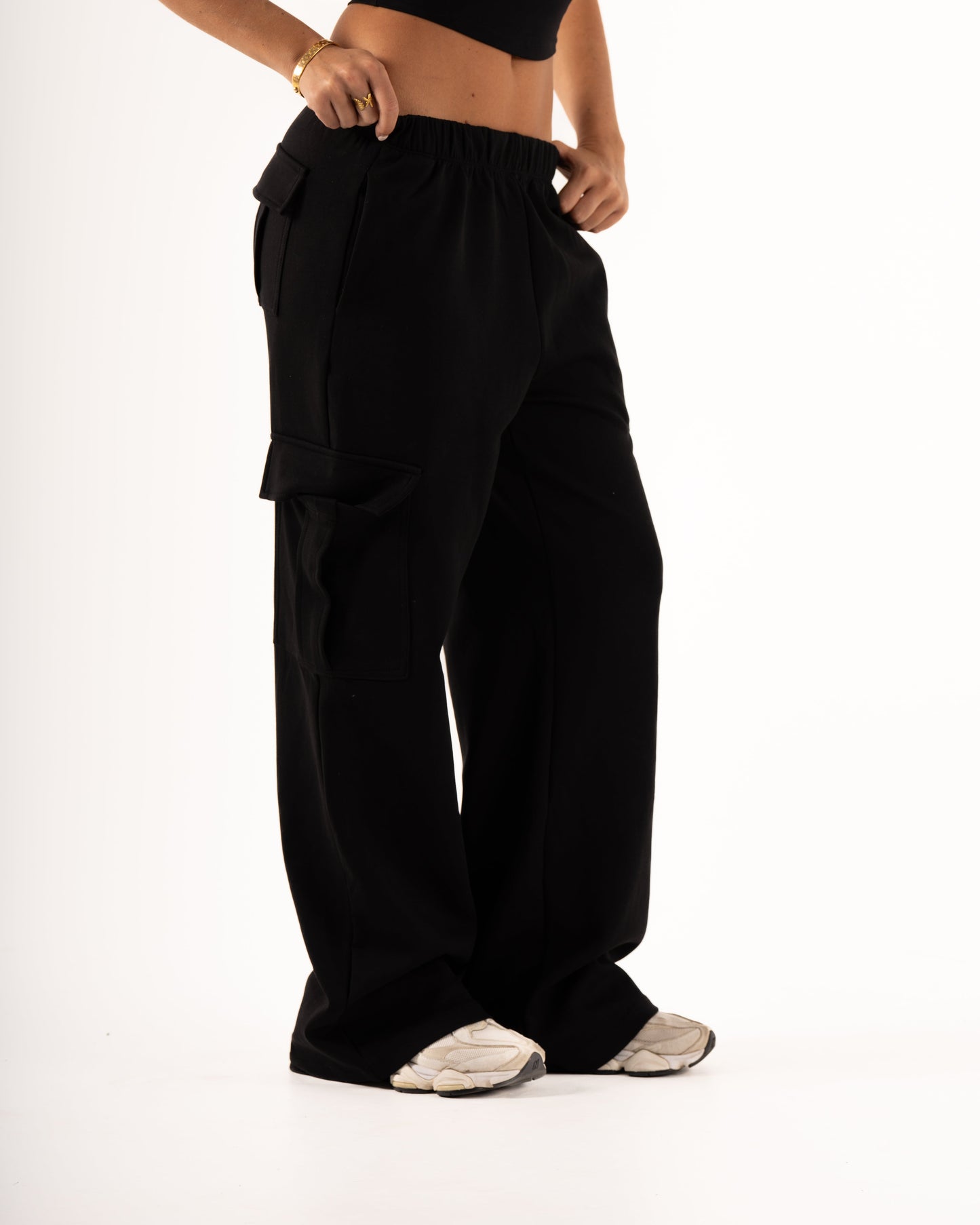 KTP WOMEN'S CARGO JOGGERS - BLACK