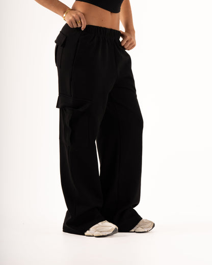 KTP WOMEN'S CARGO JOGGERS - BLACK